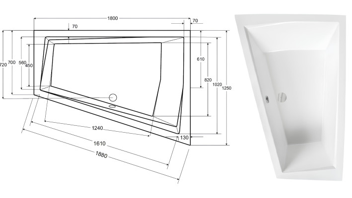 Badewanne 2 Personen Eck Bade Wannne Badezimmer Einbau Wannen Acryl Design Neu