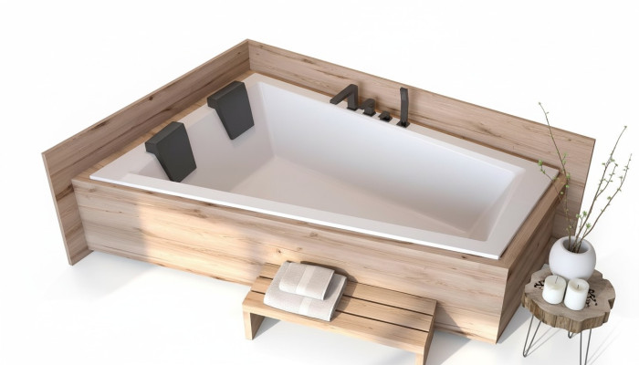 Badewanne 2 Personen Eck Bade Wannne Badezimmer Einbau Wannen Acryl Design Neu