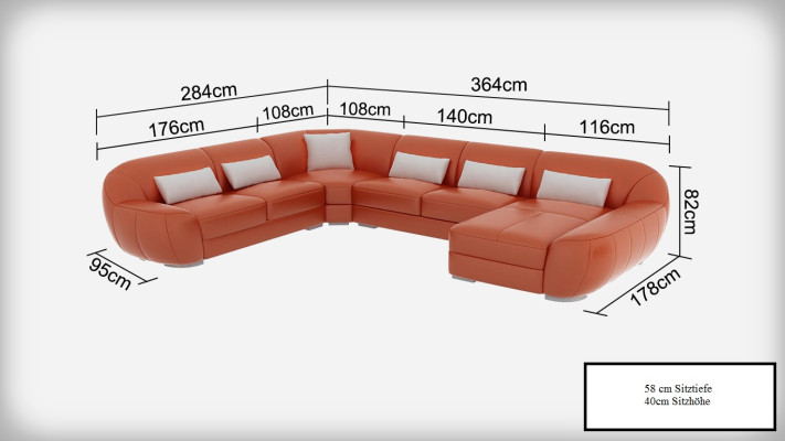 Design Leder Eck Sofa Moderne Garnitur Couch Ecke Neu Wohnlandschaft Grau USB