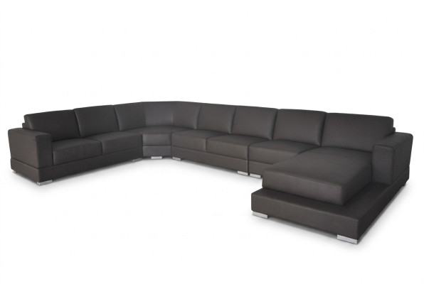 Ecke Leder Modern XXL Couch Wohnlandschaft Ledersofa Sofa U-Form USB Ecksofa Neu