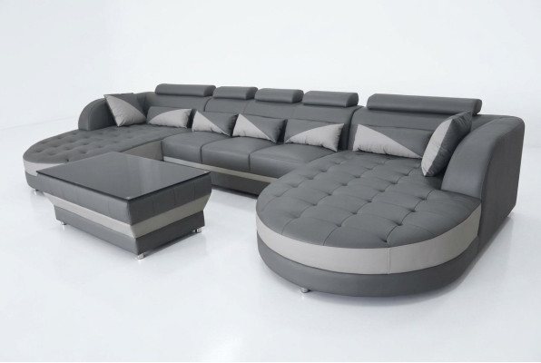 Ecksofa Design Eckgarnitur Eckcouch Sofa Couch Polster Wohnlandschaft Tisch USB