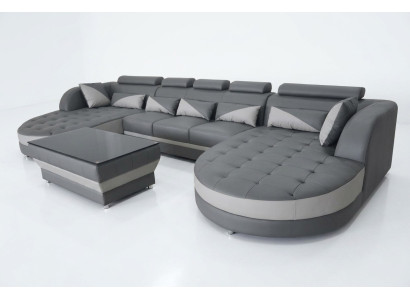 Ecksofa Design Eckgarnitur Eckcouch Sofa Couch Polster Wohnlandschaft Tisch USB
