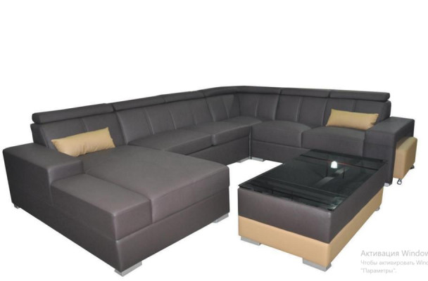Moderne Couchgarnitur Sofa Ecke Sitzecke Leder Couch Polster Wohnlandschaft USB