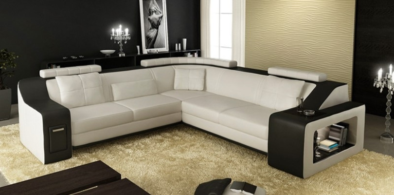 Ecksofa Leder Textil Sofa mit USB,Polster Wohnlandschaft L Garnitur Sitz Isching