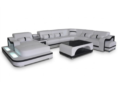Ecksofa Eckgarnitur Eckcouch Sofa Couch Polster Wohnlandschaft Tisch USB LED Neu