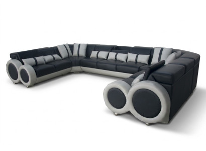 Design Wohnlandschaft Leder Sofa Couch Polster Eckgarnitur Moderne Sitz Ecke USB