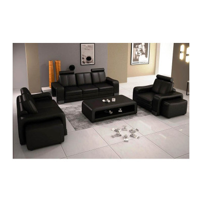 Sofagarnitur Couch USB Sofa Leder Garnitur Sitz Wohnlandschaft 3+2+1 Sitzer Neu