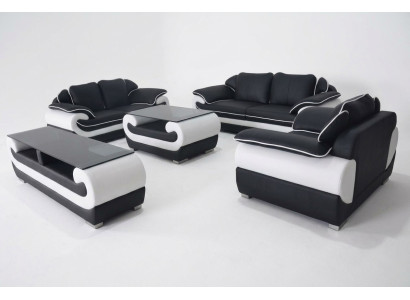 Sofagarnitur 5 tlg. rtv Couch Tisch 321 Sitz Garnitur Moderne Sessel Sofa + USB
