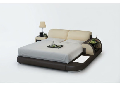 Doppelbett Wasserbett Hotel Betten Komplett Lederbett, Bett gepolstert Wasser + USB