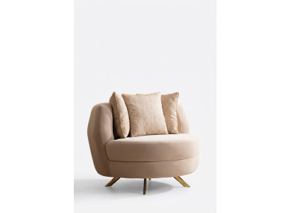Sessel Luxus Polster Möbel Wohnzimmer Einsitzer Sessel Textil Lounge Restaurant