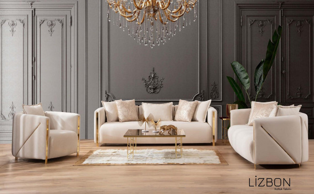 Dreisitzer Sofas Polster Luxus Möbel Modernes Sofa 3 Sitzer Textil Couch 245cm