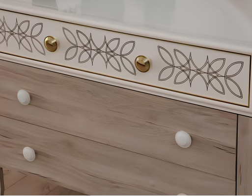 Set Commode Avec Miroir Coiffeuse Console Bois Moderne Chambre à Coucher