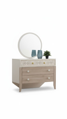 Set Commode Avec Miroir Coiffeuse Console Bois Moderne Chambre à Coucher