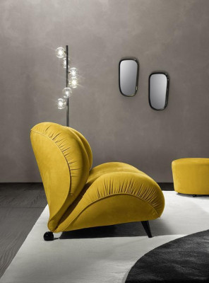 Sessel Einsitzer Luxus Polster Möbel Wohnzimmer Einsitzer Sessel Textil Lounge