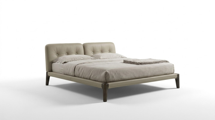 Moderne Doppelbett Schlafzimmer Beige Bett Möbel Holz Design Betten Prianera