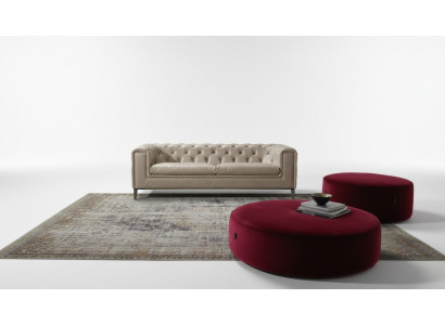 Sofa 3 Sitz Wohnzimmer Chesterfield Möbel Design Luxus Italienischer Stil Beige
