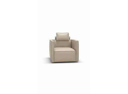 Sessel Einsitzer 1 Sitzer Polster Sitz Designer Textil Sitz Leder Modern Grau