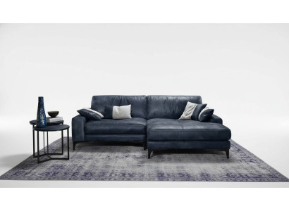 Ecksofa Sofa Wohnzimmer Sofas Leder Luxus L-Form Stil Modern Möbel Blau Neu