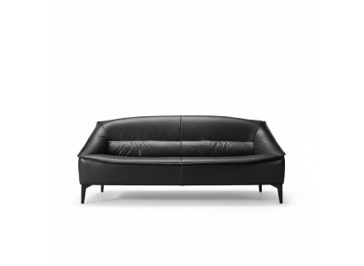 Dreisitzer Luxus Sofa 3 Sitzer Sofas Sitz Leder Design Couch Möbel Stil Schwarz