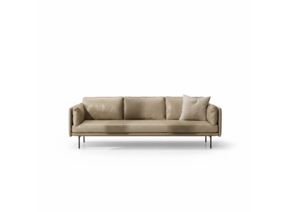 Luxus Dreisitzer Prianera Couch Relax Polster Möbel Beige Couchen Sofas Leder