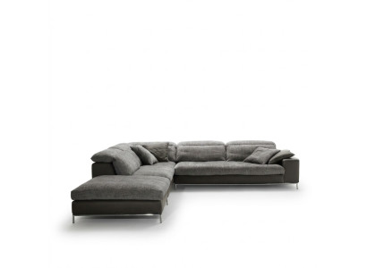 Design Ecksofa L-form Textile Couch Prianera Modern Sofas Polsterung Grau Neu
