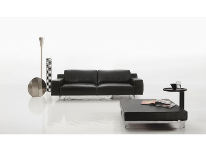 Dreisitz Luxus Sofa 3 Sitzer Sofas Sitz Design Couch Möbel Stil Leder Schwarz