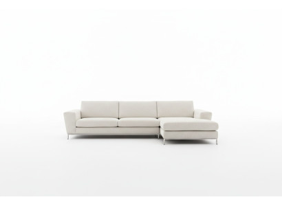 Textil Luxus Ecksofa L-form Polster Modern Weiß Sitz Möbel Wohnzimmer Eck Neu
