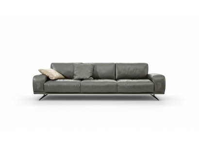 Sofa 3 Sitz Luxus Möbel Wohnzimmer Leder Couch Dreisitzer Grau Design Prianera