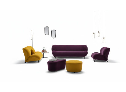 Moderne Sofagarnitur 3+2 Sitzer Sessel x2 Hocker Designer Couch-Set Stilvolle Wohnzimmermöbel