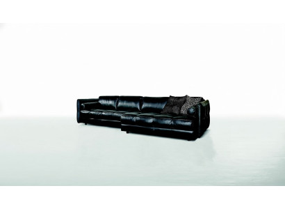 Moderne Couch Luxus Ecksofa Polstermöbel Wohnzimmer L-Form Design Schwarz Lede