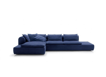 Ecksofa L-Form Möbel Blau Sofas Textil Couch Polsterung Couchen Sofa