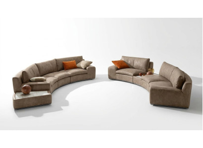 Villa Rund Couch Design Wohnlandschaft Runde Sofa Couchen Möbel Ecksofa