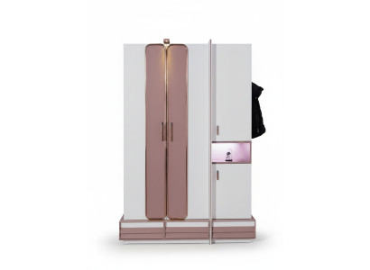 Kleiderschrank Holz Luxus Möbel Design Mädchen Kinderzimmer Rosa Neu