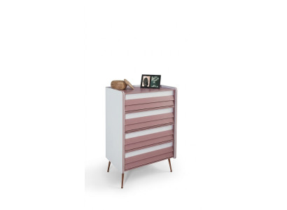Kommode mit Spiegel Holz Kommoden Möbel Schrank Kinderzimmer Rosa Neu