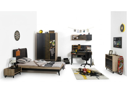 Kinderzimmer Set Bett Nachttisch Kleiderschrank Kommode Schlafzimmer 6tlg.