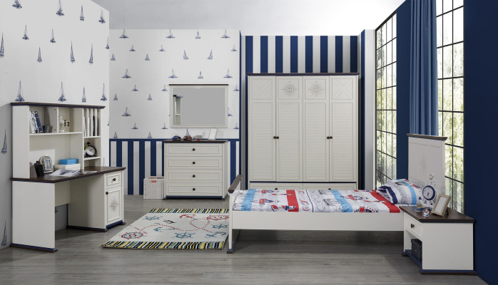 Kinderzimmer Jugendzimmer Holz Schrank Kinderschrank 4 türiger Weiß