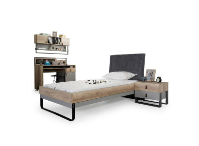 Designer Jugendzimmer Schlafzimmer Bett Nachttisch Schreibtisch 3tlg.