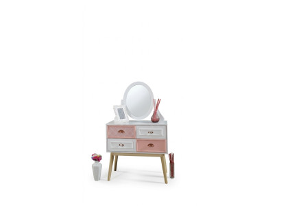 Kommode mit Spiegel Luxus Konsole Kommode Rosa Kinderzimmer Möbel Neu