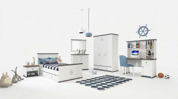 Luxus Jugendzimmer Set Bett Nachttisch Kleiderschrank Möbel 5tlg. Neu