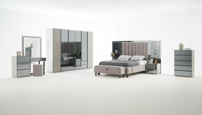 Luxus Schlafzimmer 8tlg Set Komplettes Zimmer Möbel Bett Nachttisch Schrank Neu