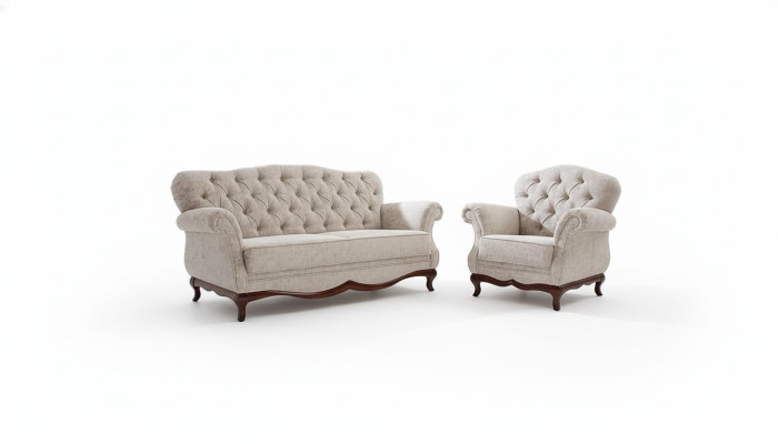 Sitzpolster Chesterfield Sofagarnitur Sofa Couch 2tlg. Sofas Couchen 3+1