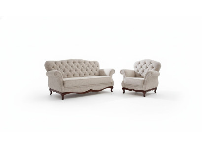 Sitzpolster Chesterfield Sofagarnitur Sofa Couch 2tlg. Sofas Couchen 3+1