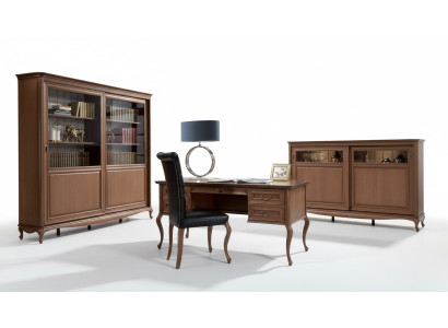 Büro Möbel Regal Schreibtisch Kommode Sessel Vitrine Komplettes 4tlg.