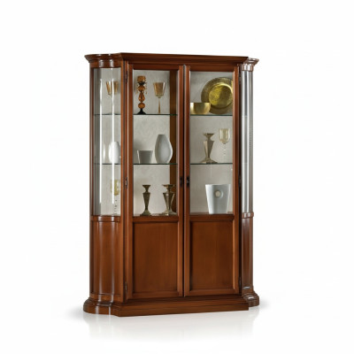 Luxus Holz Vitrine Anrichte Design Schränke Braun Italienische Möbel Schrank Neu