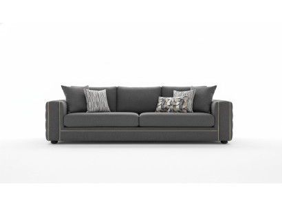 Luxus Wohnzimmer Sofa 2 Sitz Zweisitzer grau Couch Chesterfield Couchen Neu