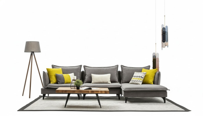 Grau Chesterfield Polstersofa Sofa Ecksofa Garnitur Polster Luxus Ecke Sofas