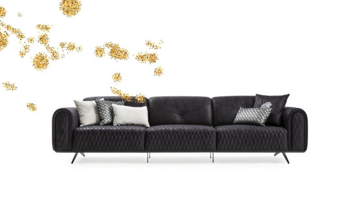 Luxus Sofa 4 Sitzer Leder Wohnzimmer Modernes Design Sofas Polster Couchen