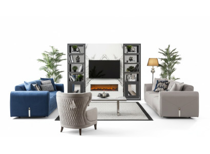 Sofagarnitur 3+3+1 Sitz Set Design Sofas Polster Leder Couchen Sofa