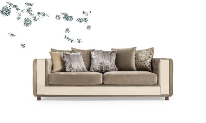 Chesterfield Sofa 4 Sitz Wohnzimmer Modern Design Blau Sofas Textil Couchen