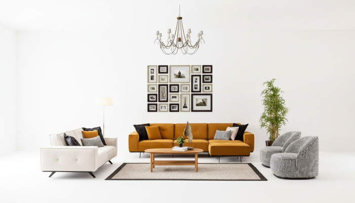 Luxus Couchen Design Couch Sofa Textil Möbel 4tlg. Sofagarnitur Stoff
